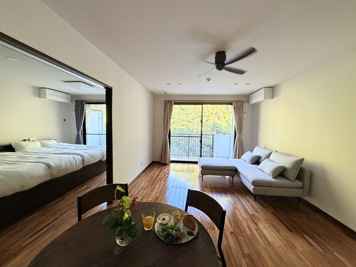 キッチン付き客室と夕食